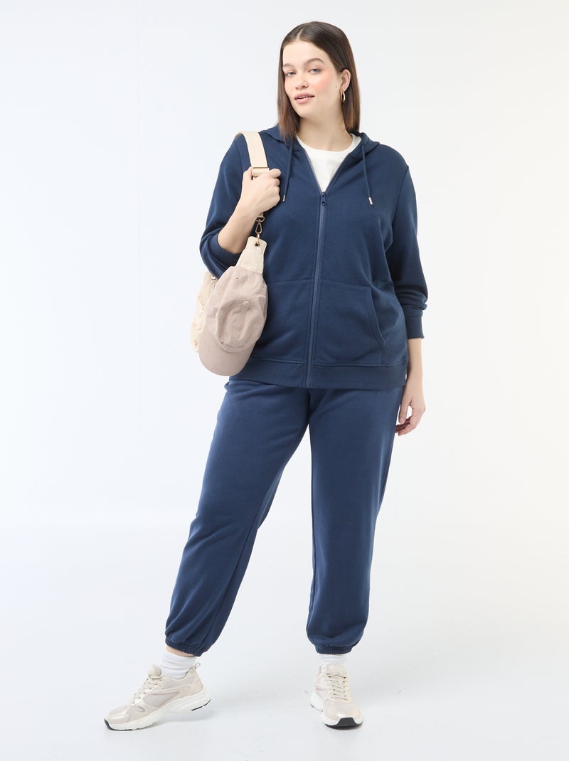 Sweat básico em moletom Azul - Kiabi