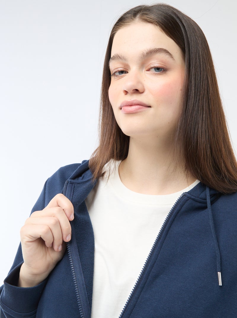 Sweat básico em moletom Azul - Kiabi