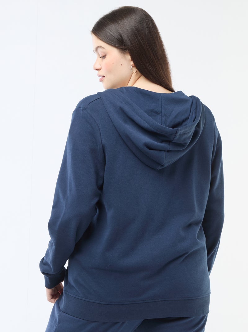 Sweat básico em moletom Azul - Kiabi
