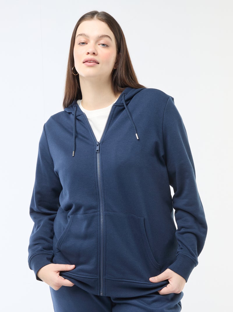 Sweat básico em moletom Azul - Kiabi