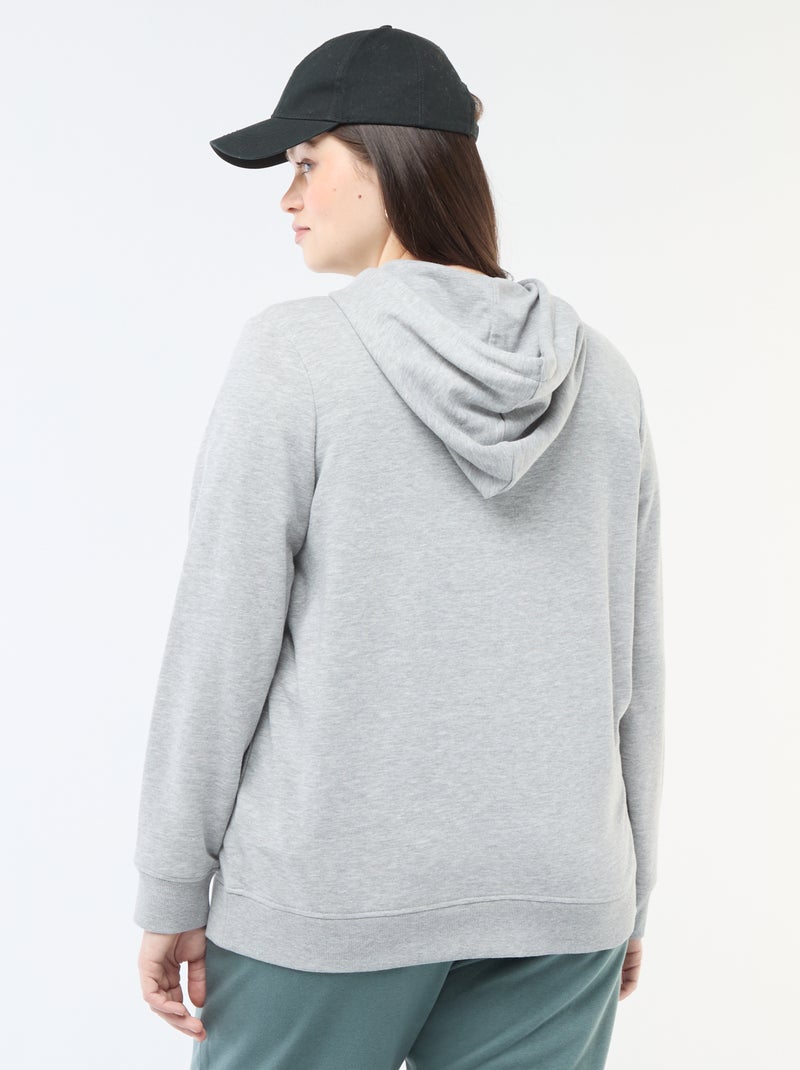 Sweat básico em moletom Cinza - Kiabi