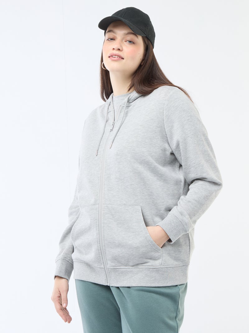 Sweat básico em moletom Cinza - Kiabi