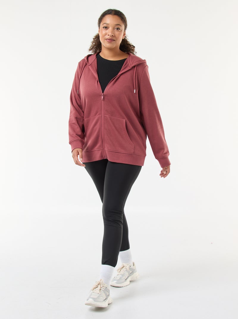 Sweat básico em moletom Vermelho - Kiabi