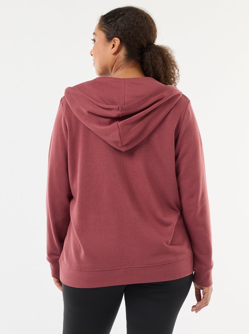 Sweat básico em moletom Vermelho - Kiabi