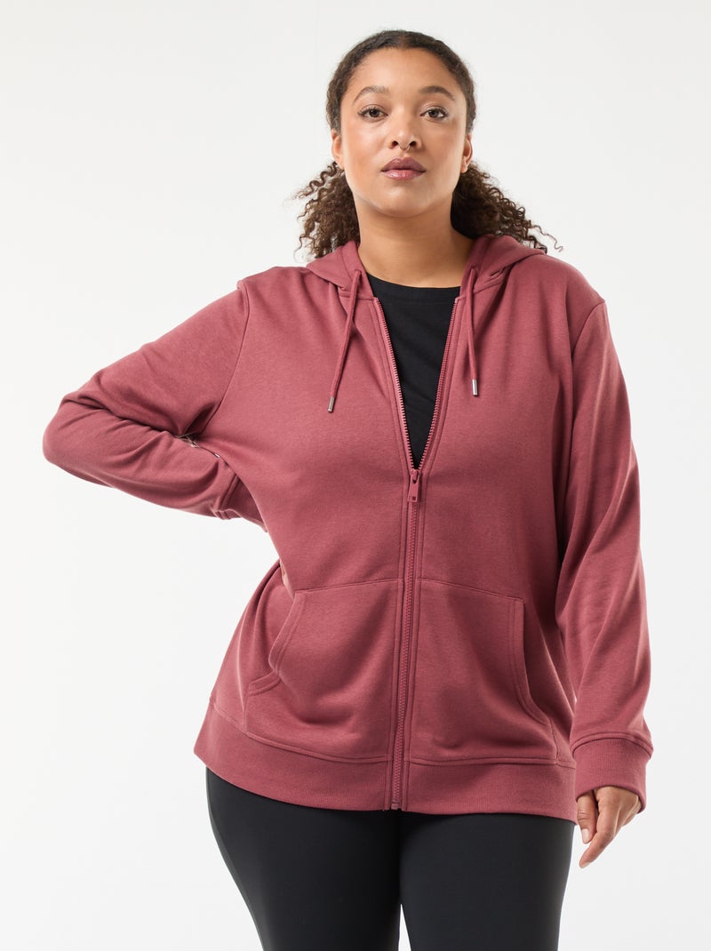 Sweat básico em moletom Vermelho - Kiabi