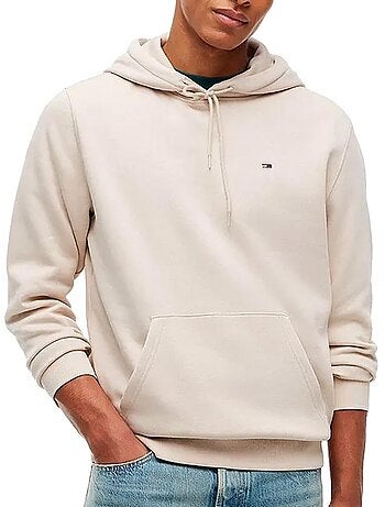 Sweat Bege Claro Masculino Tommy Hilfiger TJM Regular Small Flag