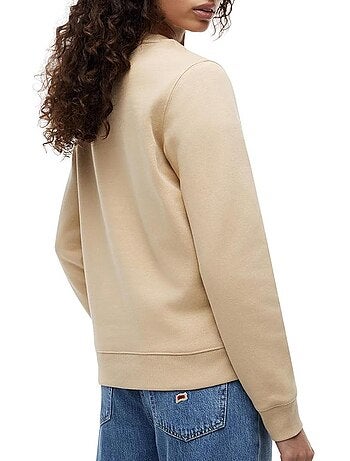 Sweat Bege de Mulher Tommy Hilfiger Flag Crew