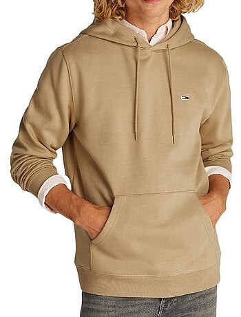 Sweat bege masculino tommy hilfiger tjm reg s flag