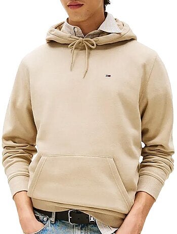 Sweat Bege Claro Masculino Tommy Hilfiger TJM Regular Small Flag