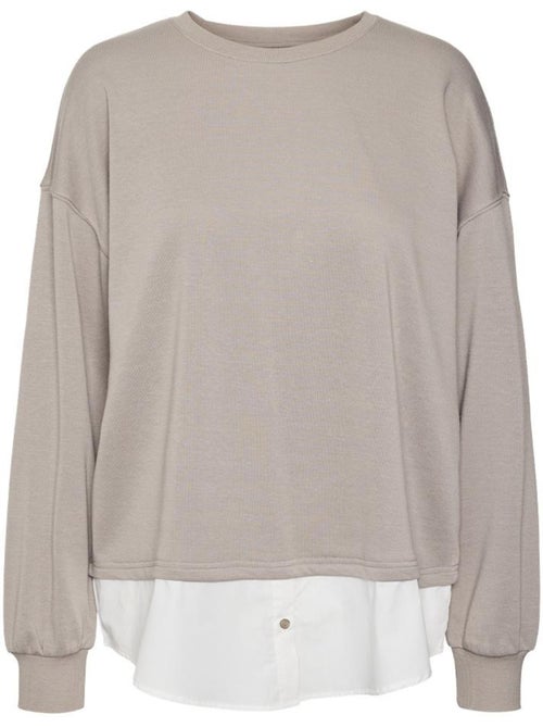 Sweat Bege Vero Moda Yoyo para Mulher - Kiabi Sweat Bege Vero Moda Yoyo para Mulher - Kiabi