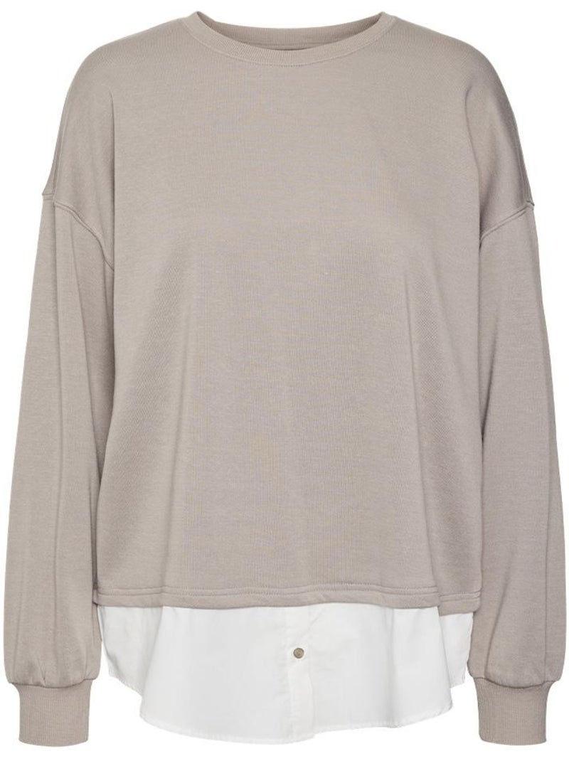 Sweat Bege Vero Moda Yoyo para Mulher Bege - Kiabi