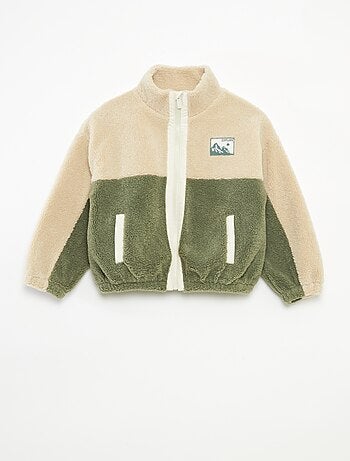 Sweat bicolor em malha bouclé