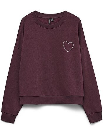 Sweat Bordeaux Vero Moda Vmlotte Trina para Mulher