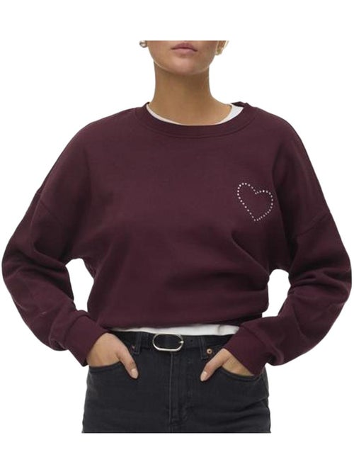 Sweat Bordeaux Vero Moda Vmlotte Trina para Mulher - Kiabi Sweat Bordeaux Vero Moda Vmlotte Trina para Mulher - Kiabi