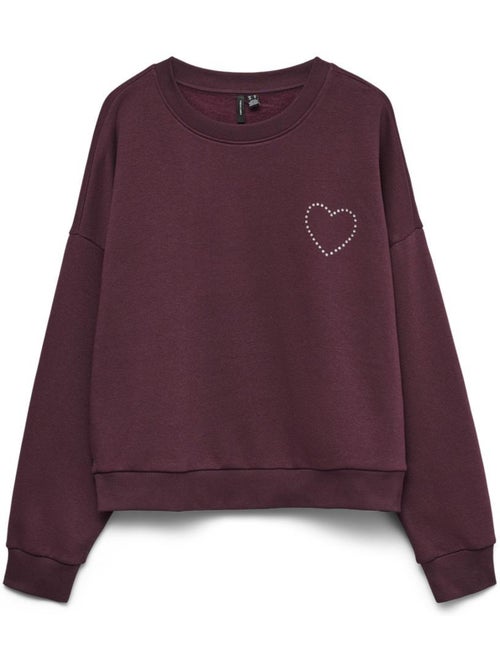 Sweat Bordeaux Vero Moda Vmlotte Trina para Mulher - Kiabi Sweat Bordeaux Vero Moda Vmlotte Trina para Mulher - Kiabi