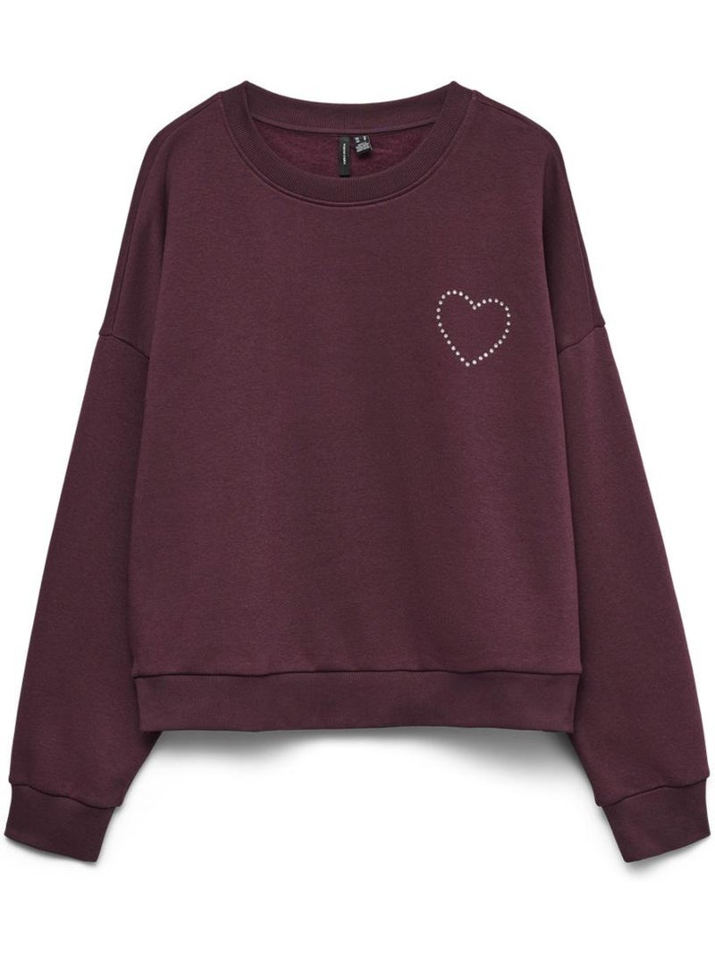 Sweat Bordeaux Vero Moda Vmlotte Trina para Mulher Bordô - Kiabi