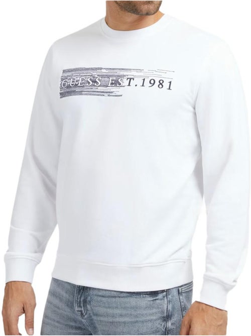 Sweat branco bordado guess para homem - Kiabi