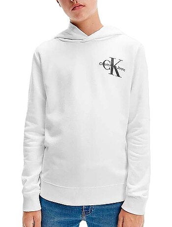Sweat branco calvin klein jeans para rapaz - tamanho pequeno