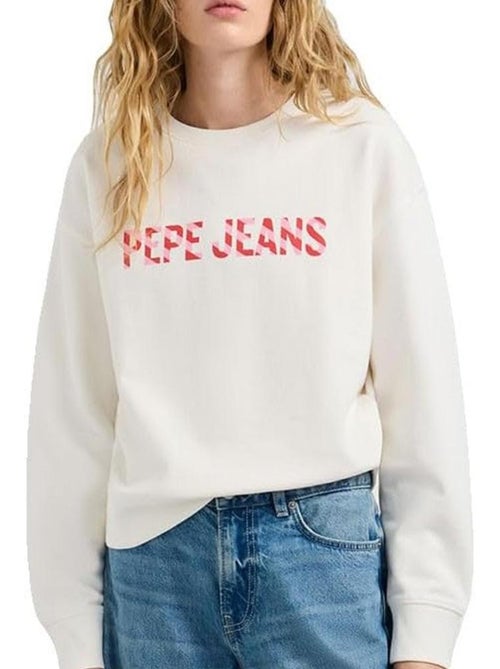 Sweat branco celeste mousse pepe jeans para mulher - Kiabi