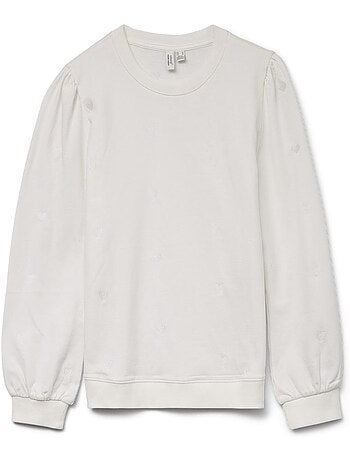 Sweat Branco Feminino Vero Moda Beat