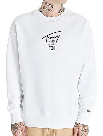 Sweat Branco Moderno Tommy Jeans para Homem