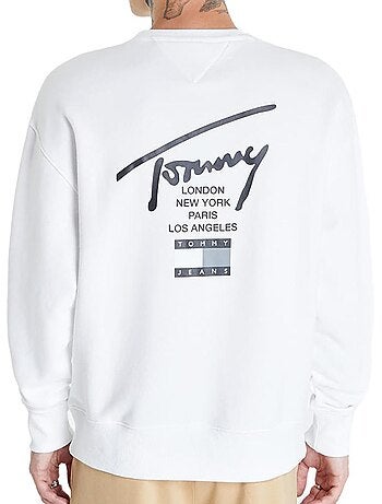 Sweat Branco Moderno Tommy Jeans para Homem