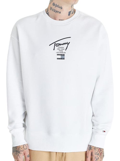 Sweat Branco Moderno Tommy Jeans para Homem - Kiabi