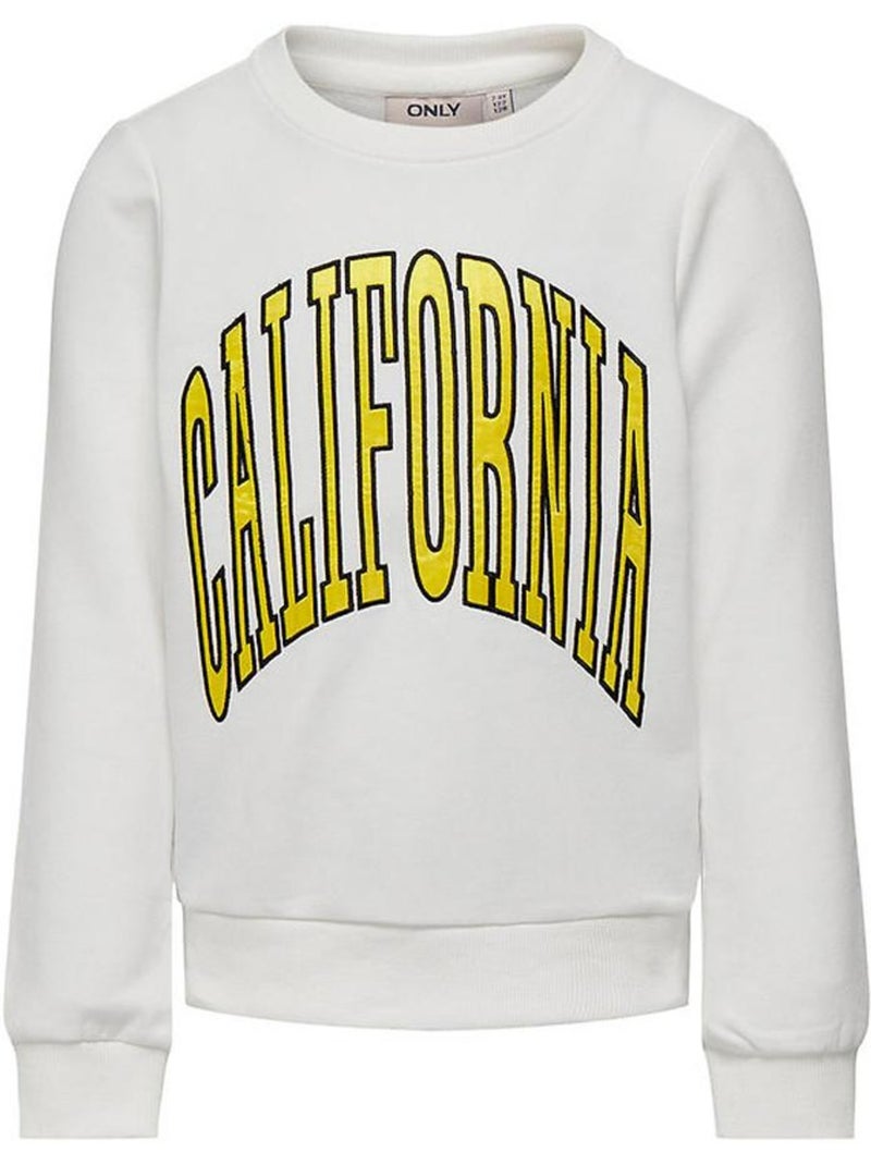 Sweat Branco para Menina Kids ONLY Kogbrie Branco - Kiabi