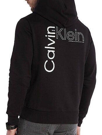 Sweat Calvin Klein Jeans Angled com Capuz Preto para Homem