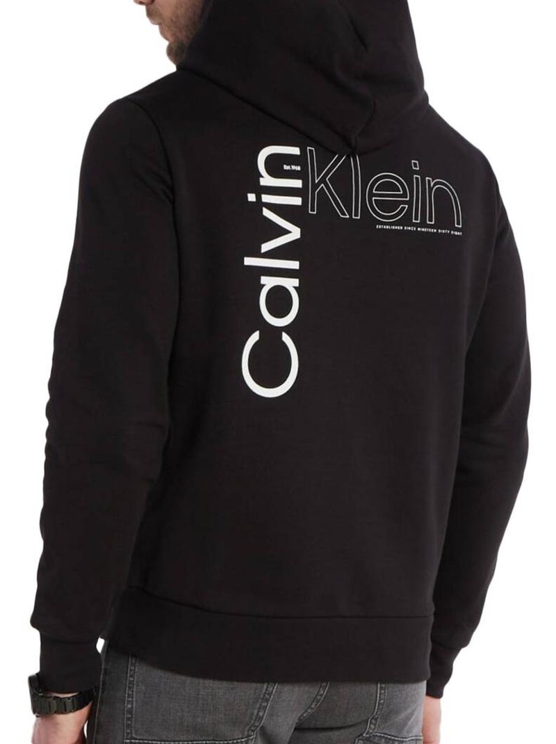 Sweat Calvin Klein Jeans Angled com Capuz Preto para Homem Preto - Kiabi