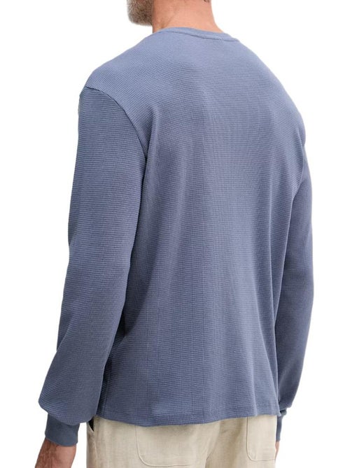 Sweat calvin klein jeans azul para homem com emblemas em waffle - Kiabi Sweat calvin klein jeans azul para homem com emblemas em waffle - Kiabi