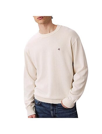 Sweat Calvin Klein Jeans Bege de Algodão Relaxado para Homem