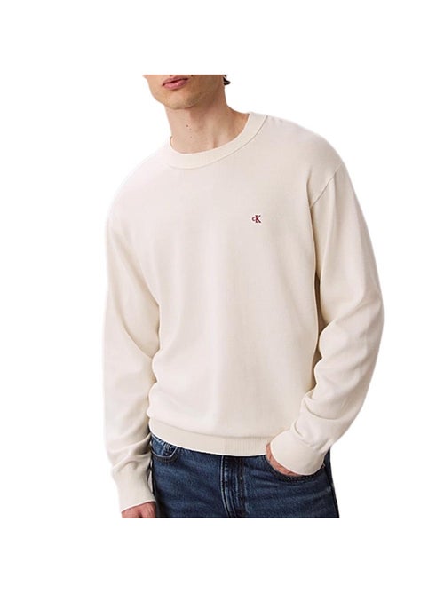 Sweat calvin klein jeans bege de algodão relaxado para homem - Kiabi Sweat calvin klein jeans bege de algodão relaxado para homem - Kiabi