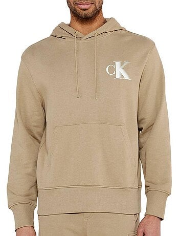Sweat calvin klein jeans bold castanho claro para homem