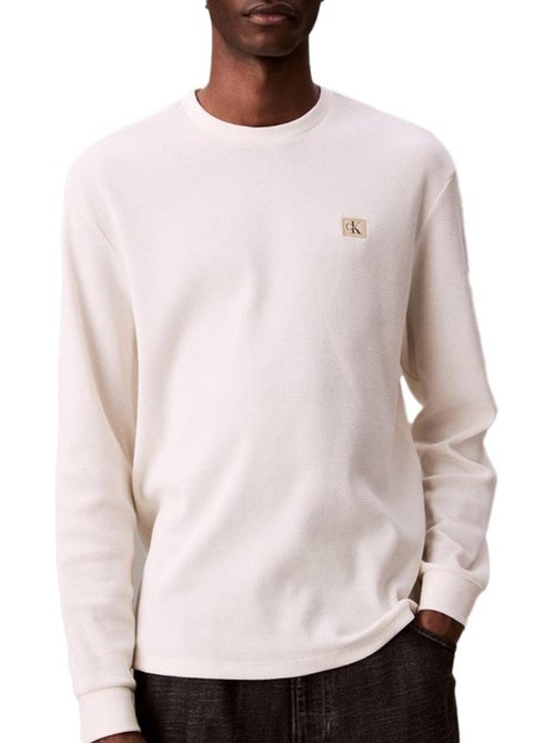 Sweat calvin klein jeans branco com emblema waffle para homem - Kiabi Sweat calvin klein jeans branco com emblema waffle para homem - Kiabi