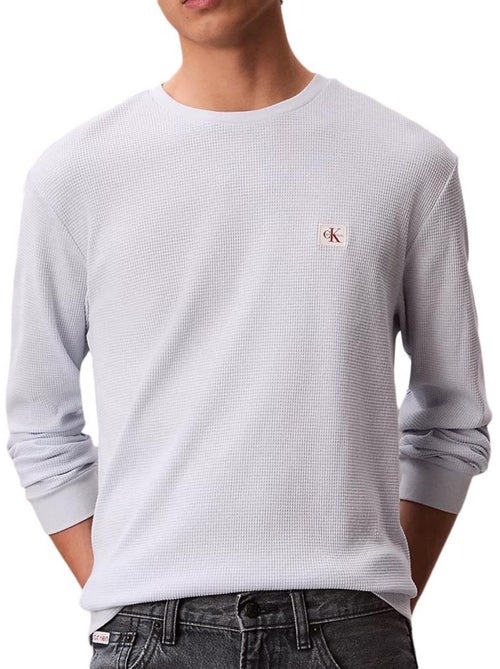 Sweat calvin klein jeans branco para homem com emblemas waffle - Kiabi Sweat calvin klein jeans branco para homem com emblemas waffle - Kiabi