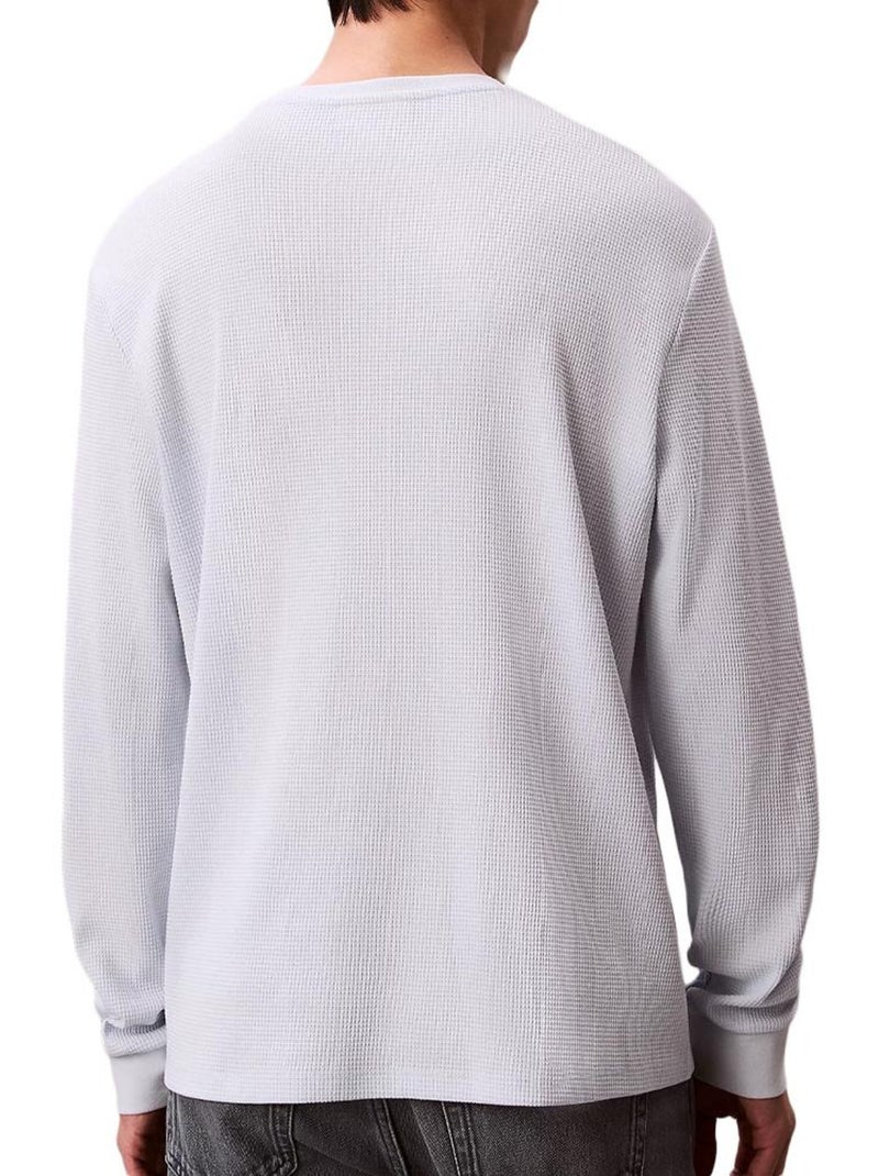 Sweat Calvin Klein Jeans Branco para Homem com Emblemas Waffle Branco - Kiabi