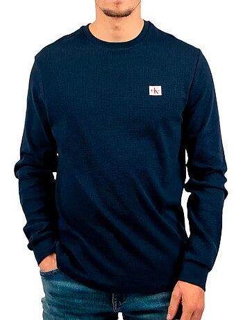 Sweat calvin klein jeans de homem marine com emblema waffle