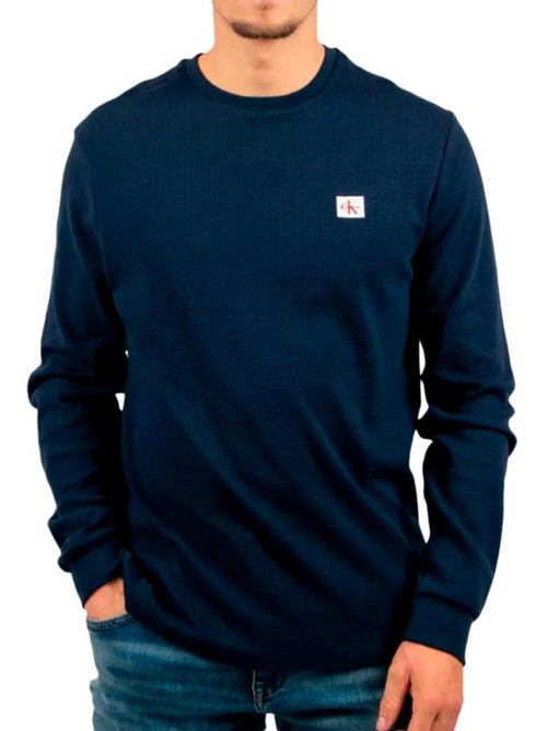 Sweat calvin klein jeans de homem marine com emblema waffle - Kiabi Sweat calvin klein jeans de homem marine com emblema waffle - Kiabi