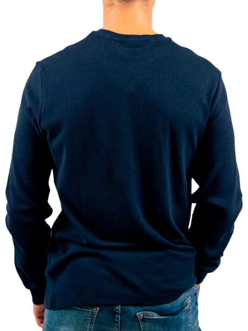 Sweat Calvin Klein Jeans de Homem Marine com Emblema Waffle Azul-marinho - Kiabi