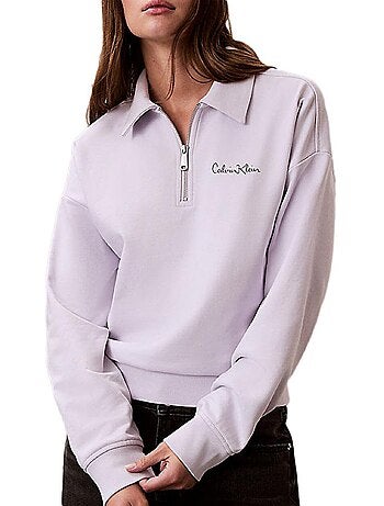 Sweat Calvin Klein Jeans French Terry Malva para Mulher