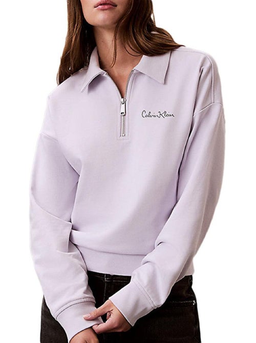 Sweat Calvin Klein Jeans French Terry Malva para Mulher - Kiabi