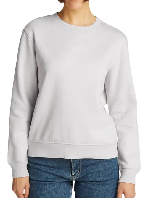 Sweat Calvin Klein Jeans Institucional Bege para Mulher - Kiabi Sweat Calvin Klein Jeans Institucional Bege para Mulher - Kiabi