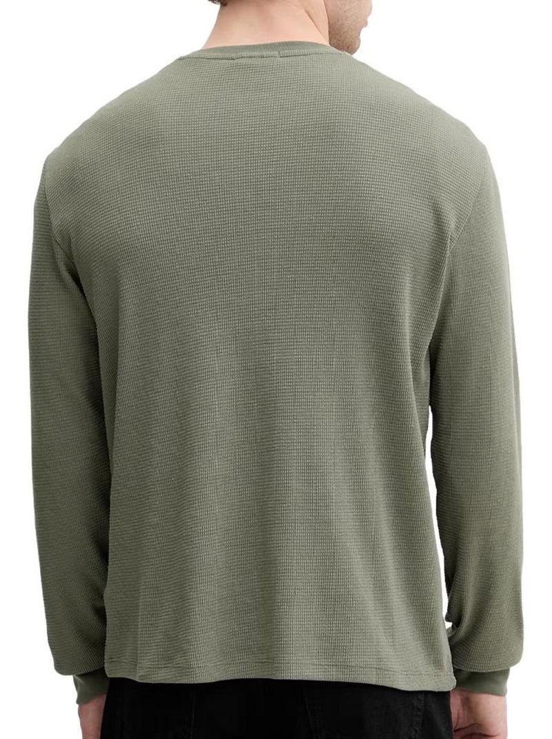 Sweat calvin klein jeans verde para homem com emblemas em waffle Verde - Kiabi