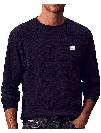 Sweat calvin klein jeans waffle badges para homem