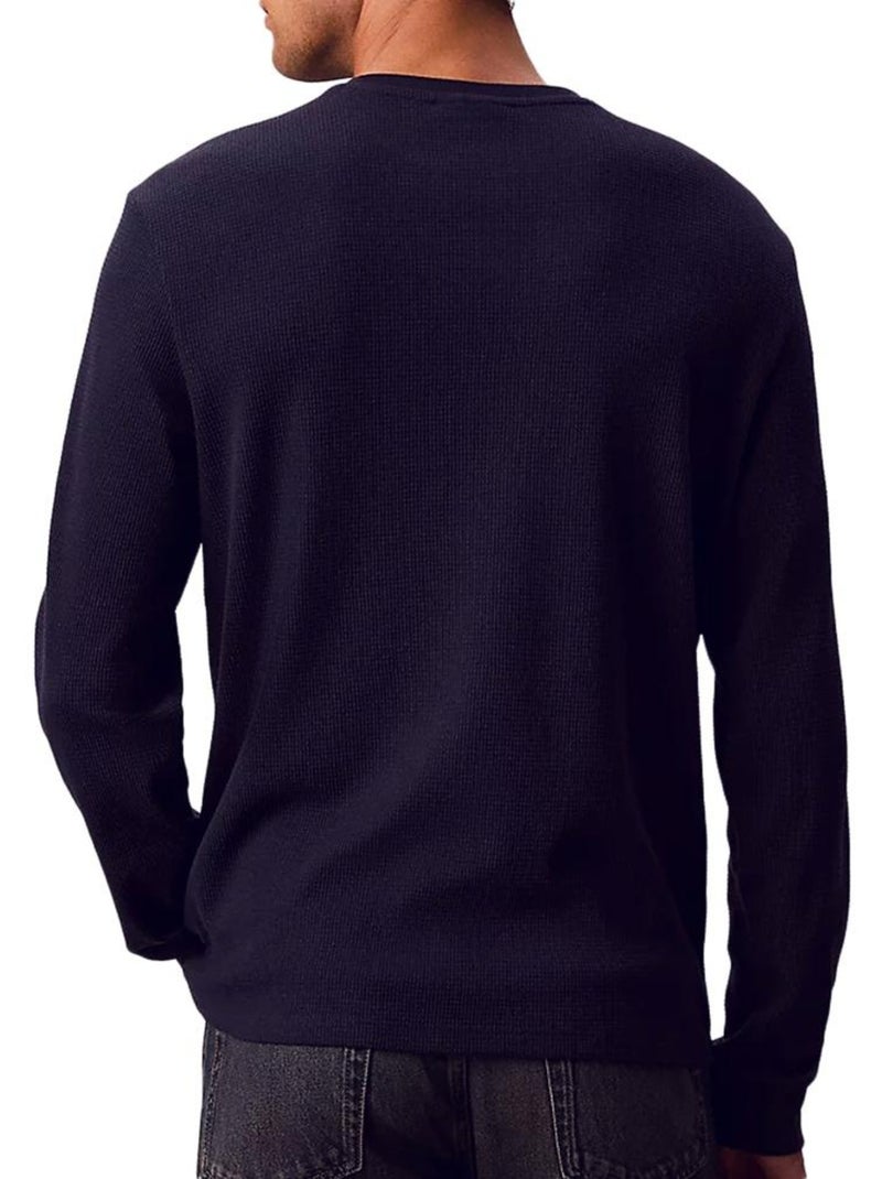 Sweat Calvin Klein Jeans Waffle Badges para Homem Azul-marinho - Kiabi