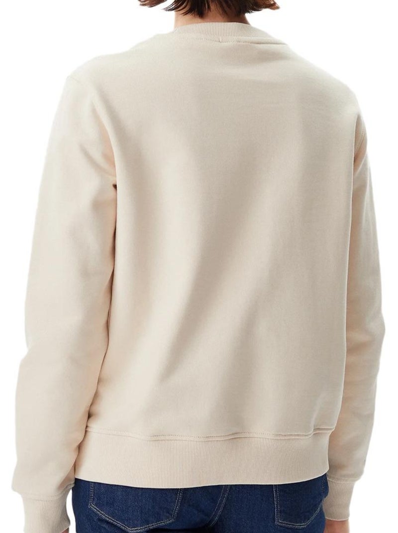 Sweat Calvin Klein Monograma Gradiente Cru para Mulher Ecru - Kiabi