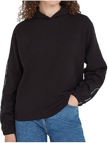 Sweat calvin klein preto com elástico para mulher