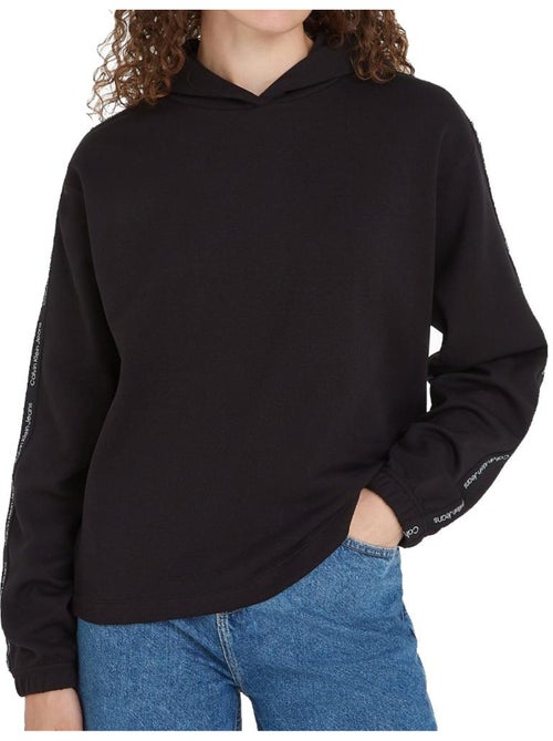 Sweat calvin klein preto com elástico para mulher - Kiabi