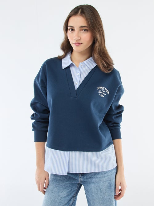 Sweat camisa 2-em-1 - Kiabi